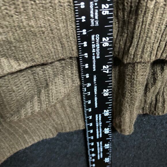 Express Womens Sweater Green V Neck Knitted Long Sleeve Tunic XSmall - Picture 9 of 12